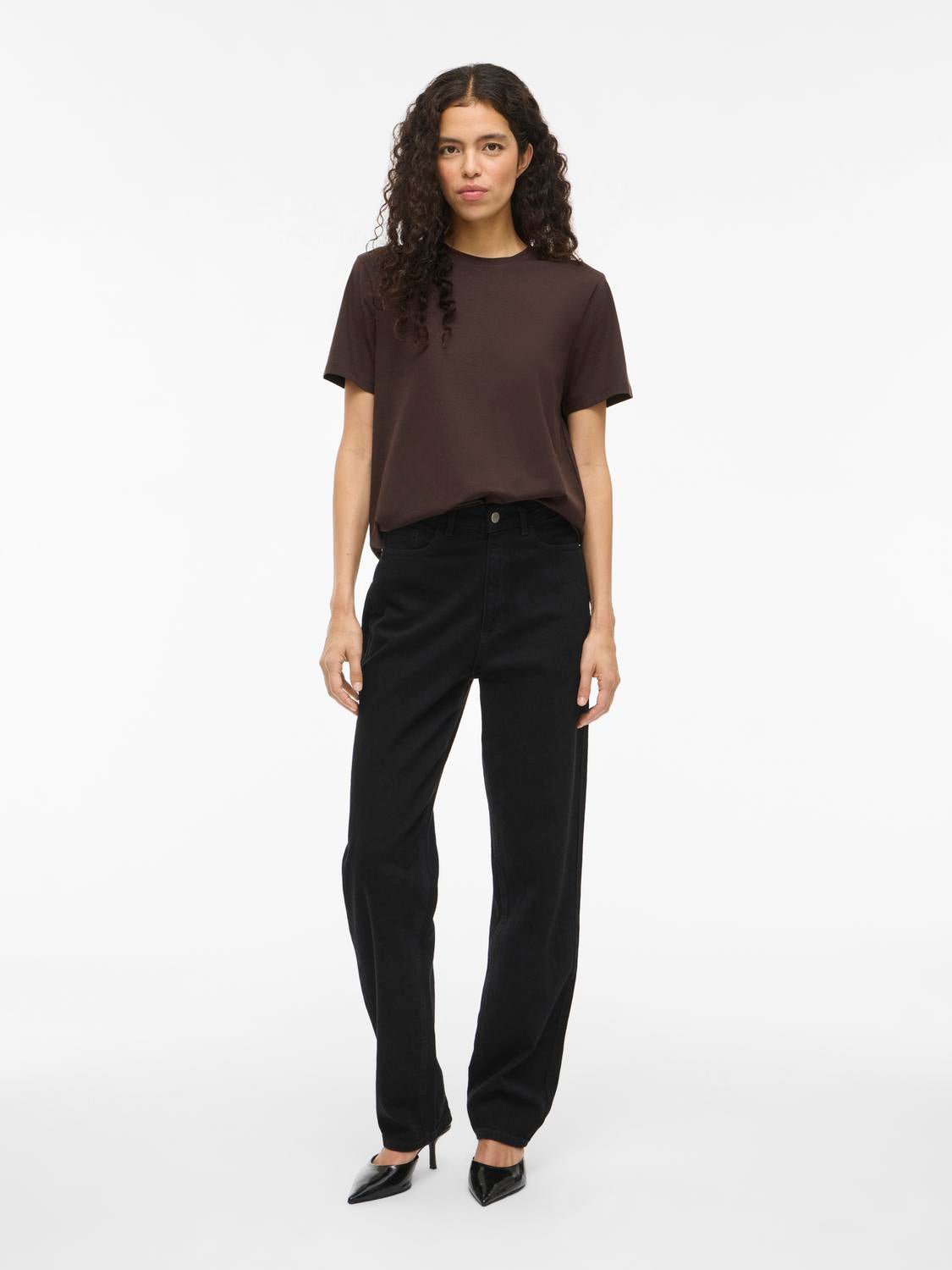 VINORA T-shirt - Coffee Bean - VERO MODA & VILA Bergvik
